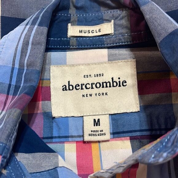 Plaid Button Down Boy’s Size Medium Abercrombie - Picture 3 of 5